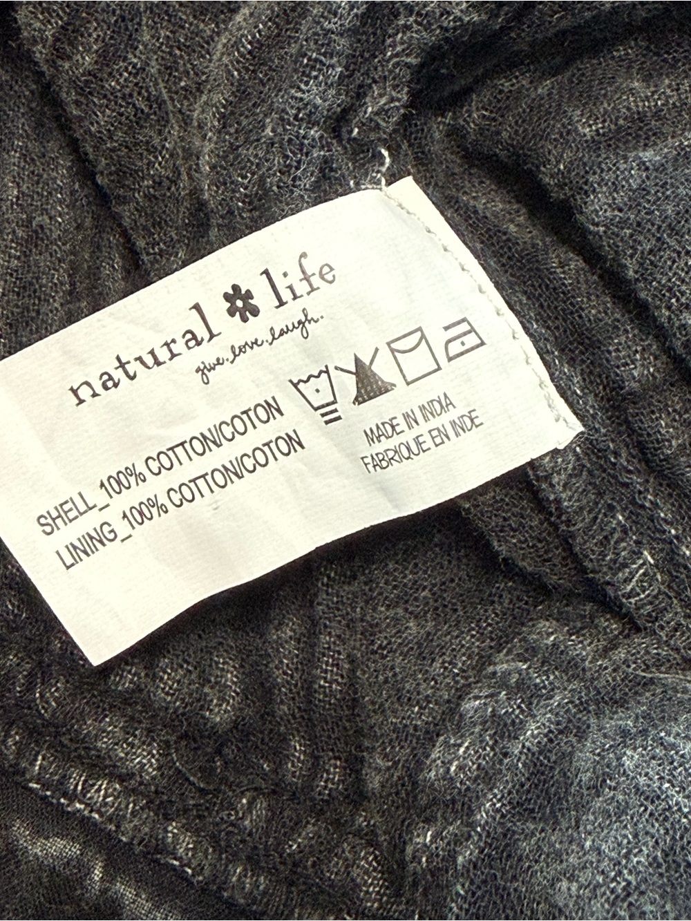 Natural Life Dakota Tie Cotton Gauze Wide Leg Boho Overall washed Black Size L - Picture 9 of 14